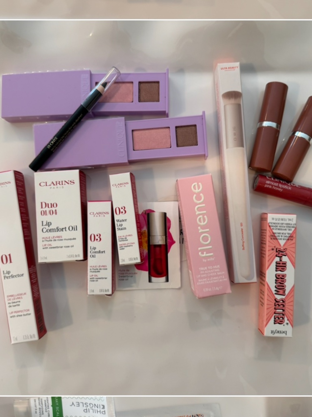 NWT Designer Make up Set Lot Clarins Clinique Benefit Cosmetics Lip Eye
